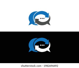 Creative Bubble Chat Concept Logo Design Template.