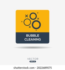 Creative (bubble cleaning) Icon ,Vector sign.