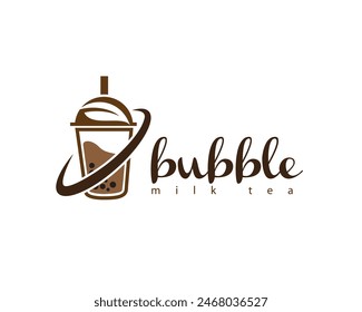 creative bubble ,cup drink ,and ring logo design