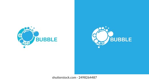 Creative bubble logo design with modern concept premium vector