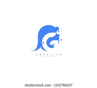 Creative Bubble Smooth Rectangle with Dots Initial G Letter Logo Design