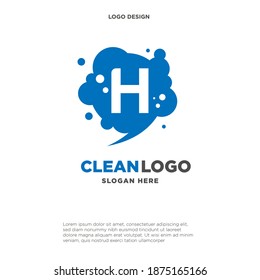 Creative Bubble Smooth Rectangle with Dots Initial H Letter Logo Design