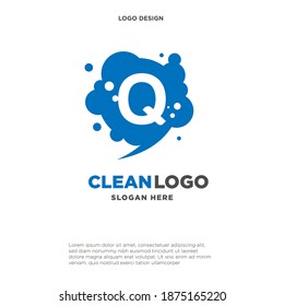 Creative Bubble Smooth Rectangle with Dots Initial Q Letter Logo Design