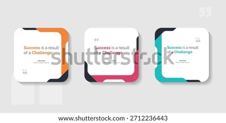 Creative Bubble testimonial banner, quote, infographic set. Social media post template designs for quotes. Empty speech bubbles, quote bubbles and text box