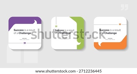 Creative Bubble testimonial banner, quote, infographic set. Social media post template designs for quotes. Empty speech bubbles, quote bubbles and text box