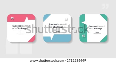 Creative Bubble testimonial banner, quote, infographic set. Social media post template designs for quotes. Empty speech bubbles, quote bubbles and text box