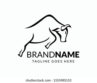 Creative Buffalo Bull Elegant Logo Symbol Design Illustration Vector for Company