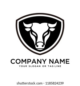 creative Buffalo head design logo ideas on a white background become a brand symbol for your business, the concept of buffalo icons