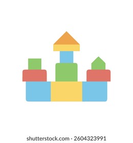 A creative building blocks icon tailored for designers in educational fields.