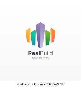 Creative building colorful gradient logo