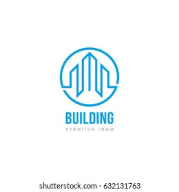 Creative Building Concept Logo Design Template