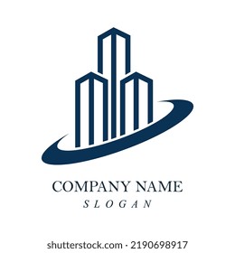 Diseño del logo de construcción de edificios creativos