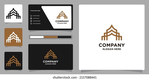 Diseño del logotipo de la casa de construcción creativa.