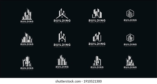 colecciones de diseño de logotipos de construcción creativa