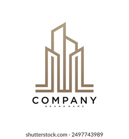 Creative building logo design construction. Premium Vector