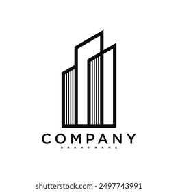 Creative building logo design construction. Premium Vector