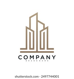 Creative building logo design construction. Premium Vector