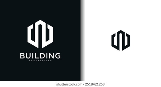 Creative building logo design construction. Premium Vector