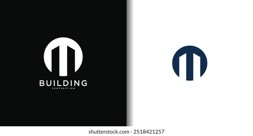 Creative building logo design construction. Premium Vector