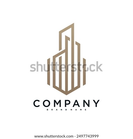 Creative building logo design construction. Premium Vector