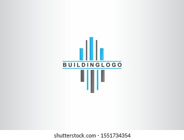 Creative Building Logo design with modern concept. Blue and black building vector logo design.