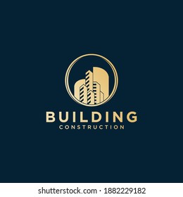 Creative building logo design in modern style. Premium Vector  