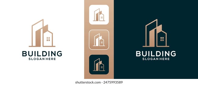 Creative building logo design with modern concept.construction abstract for logo design inspiration.