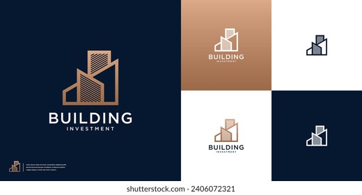 Creative building real estate logo design inspiration