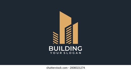 Creative building real estate unique logo vector for branding. Logo can be used for icon, brand, identity, sale, graphics, symbol, business, construction, and property