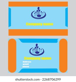 Creative buisness card template. blue background. Vector illustration.