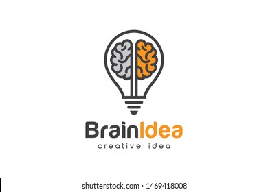 Creative Bulb Brain Logo Design Temptate