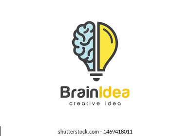 Creative Bulb Brain Logo Design Temptate