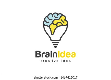 Creative Bulb Brain Logo Design Temptate