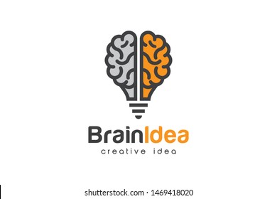 Creative Bulb Brain Logo Design Temptate