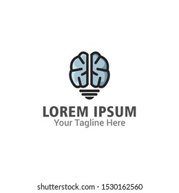 Creative Bulb Brain Logo Design Temptate