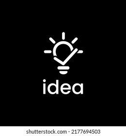 Creative Bulb Check Lamp Logo Vector