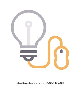 creative bulb colour line vector icon