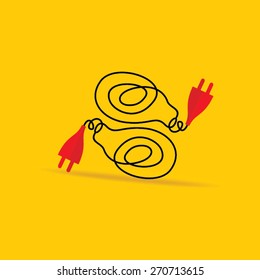 creative bulb connect with pencil idea concept vector illustration