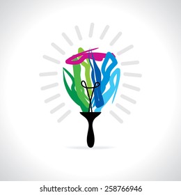 creative bulb created by painting brush 