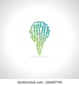 creative bulb created with many words motivation, business 