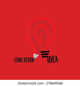 creative bulb created with pencil education idea concept 