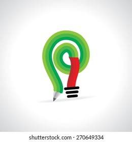 creative bulb created with pencil idea concept 