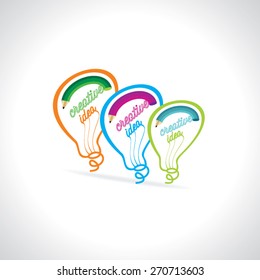 creative bulb created with pencil idea concept vector illustration