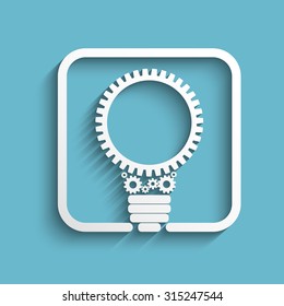 creative bulb with gears logo. Eps10 vector for your design
