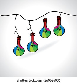 creative bulb hanging idea concept 