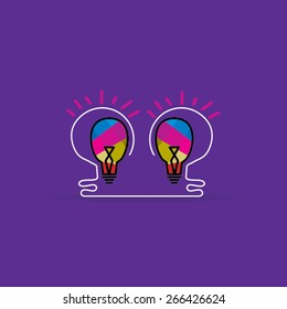 creative bulb idea concept with colorful bulb 