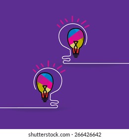 creative bulb idea concept with colorful bulb 