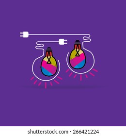 creative bulb idea concept with connecting pin