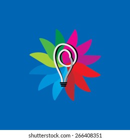 creative bulb idea concept over colorful background 