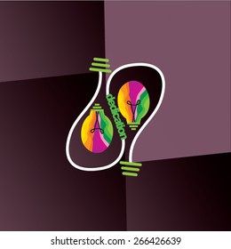 creative bulb idea dedication concept with colorful bulb 